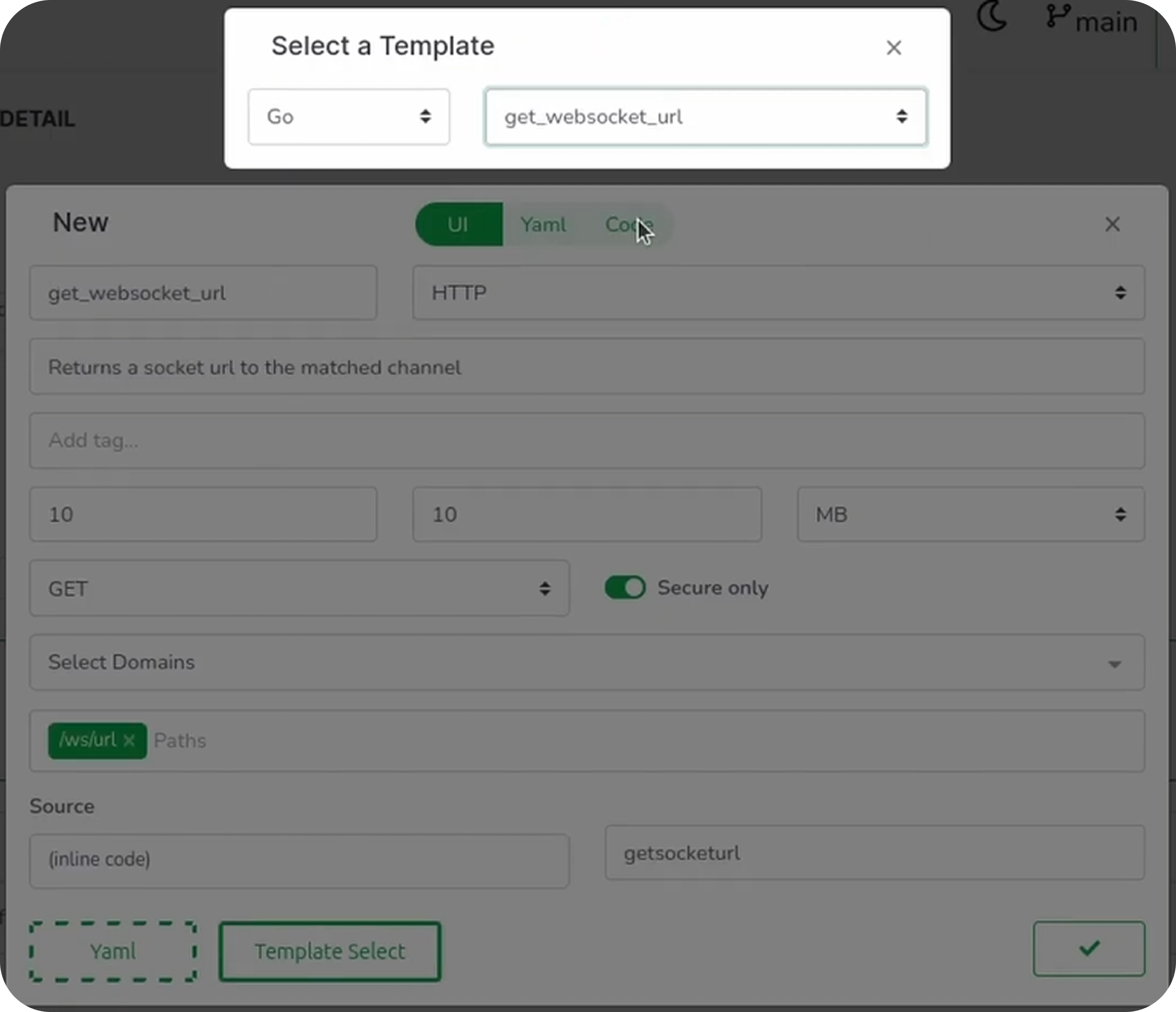 Creating get WebSocket URL function