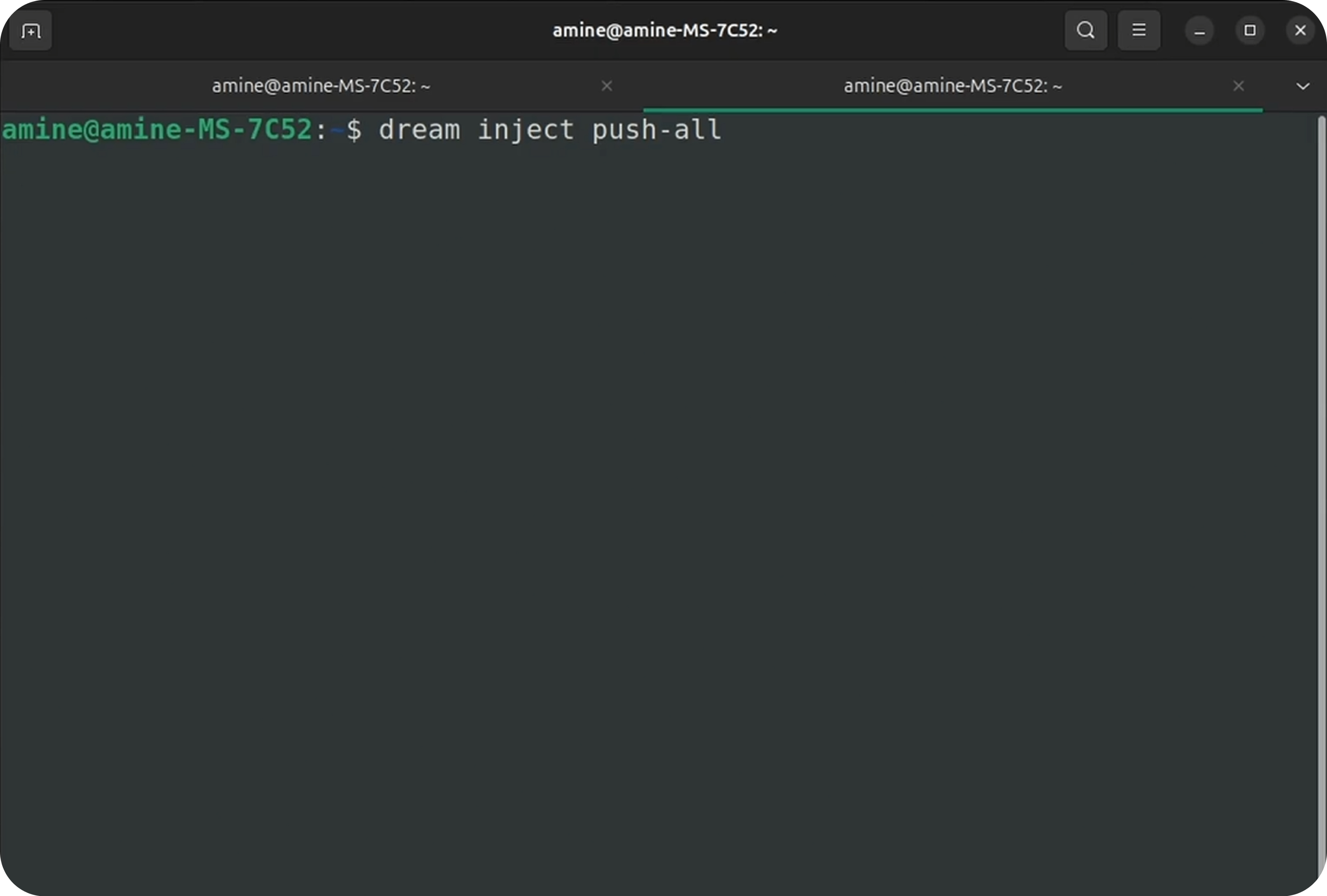 Triggering builds with dream inject push-all